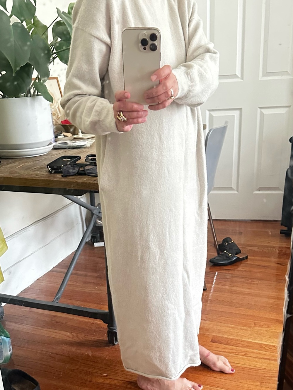 Lauren Manoogian Cream Long Sleeve Maxi Dress - Picture 3 of 7